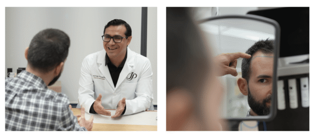 El Dr. Jorge Pasquier con un paciente en la clínica